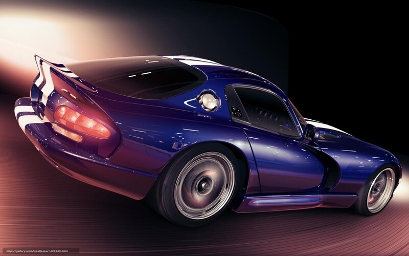 Blue Sports Car — Dramatic, 3d Render, Taillight