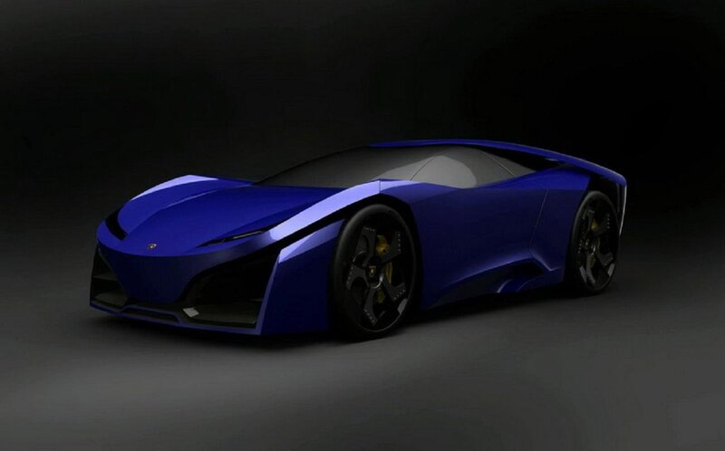 Blue Sports Car — Dramatic, 3d Render