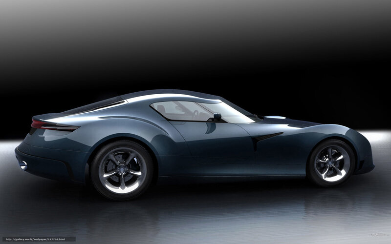 Blue Sports Car — Dramatic, 3d Render, Wheel