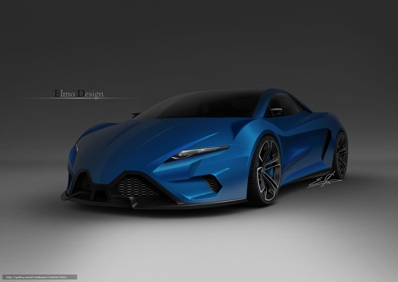 Blue Sports Car — Dramatic, 3d Render, Wheels, Grille