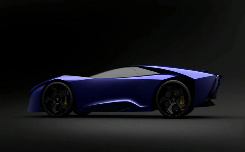 Blue Sports Car — Dramatic, 3d Render, Wheels