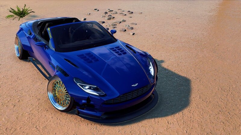 Blue Sports Car — Dramatic, Afternoon, 3d Render, Sand