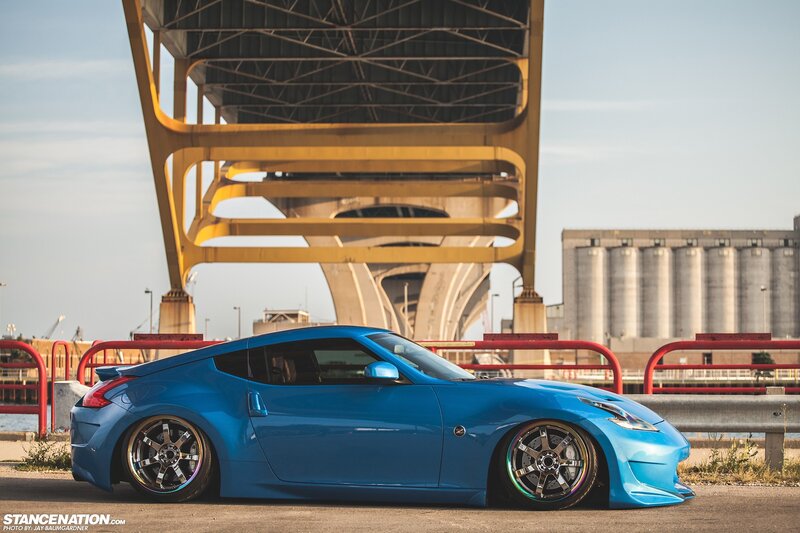 Blue Sports Car — Dramatic, Afternoon, Photograph, Bridge, Silo