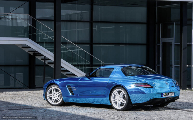 Blue Sports Car — Dramatic, Afternoon, Photograph, Building, Staircase