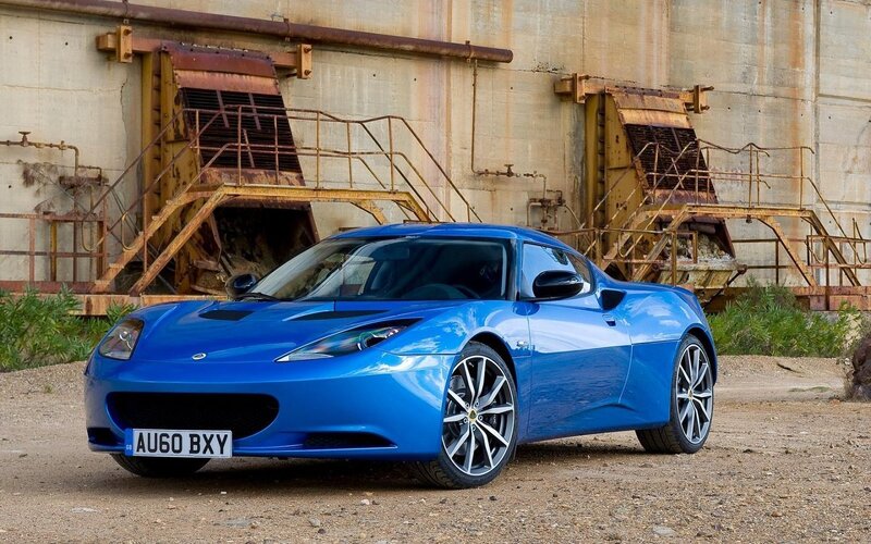 Blue Sports Car — Dramatic, Afternoon, Photograph, Industrial Building