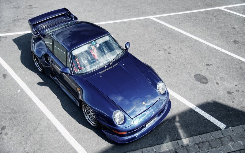 Blue Sports Car — Dramatic, Afternoon, Photograph, Parking Lot