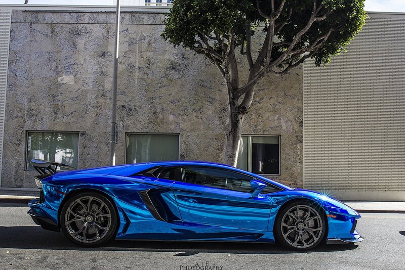 Blue Sports Car — Dramatic, Afternoon, Photograph, Tree