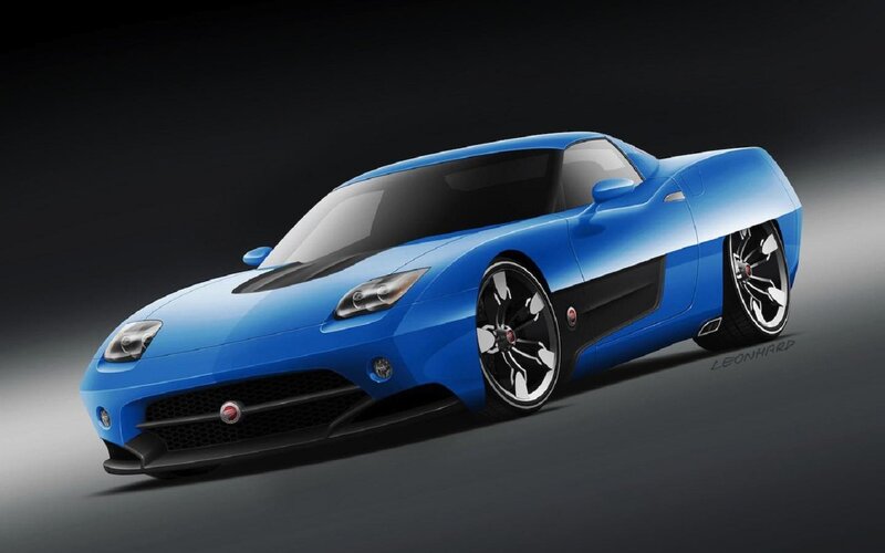 Blue Sports Car — Dramatic, Digital Art, Wheels