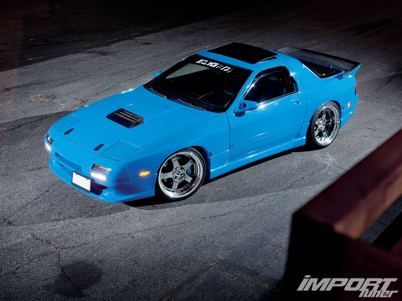 Blue Sports Car — Dramatic, Night, Photograph, Asphalt