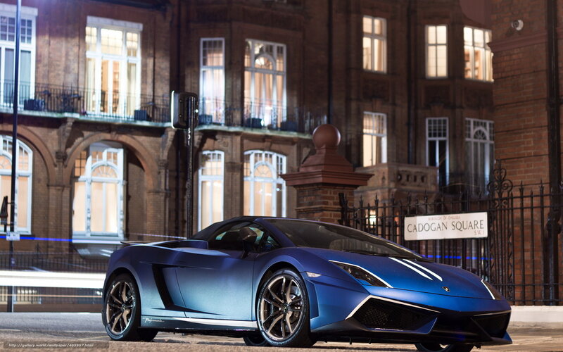 Blue Sports Car — Dramatic, Night, Photograph, Building, Fence