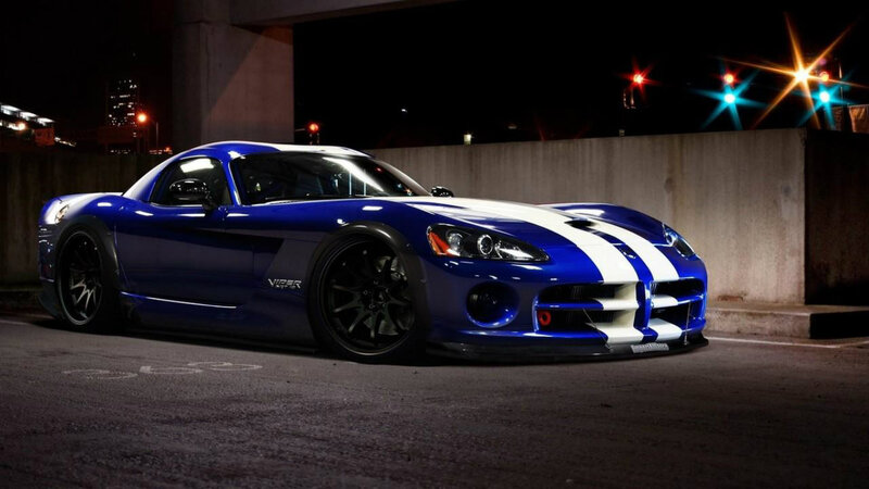Blue Sports Car — Dramatic, Night, Photograph, City Lights
