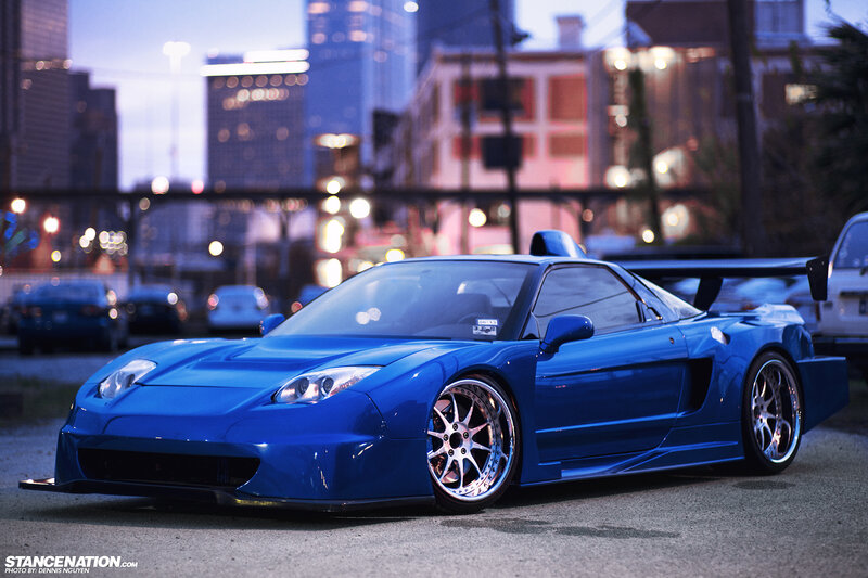 Blue Sports Car — Dramatic, Night, Photograph, City Skyline