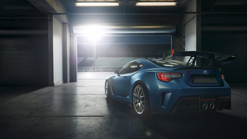 Blue Sports Car — Dramatic, Night, Photograph, Garage, Race Track