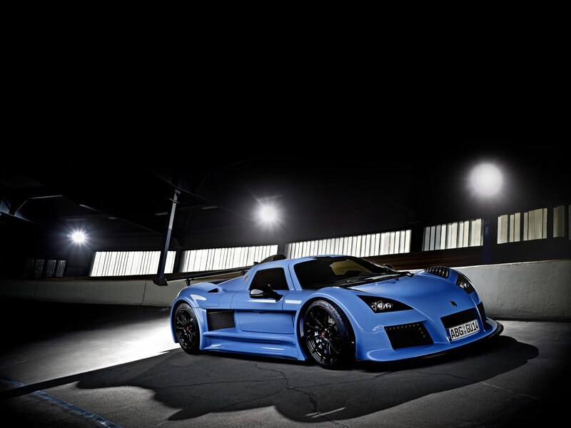 Blue Sports Car — Dramatic, Night, Photograph, Lights