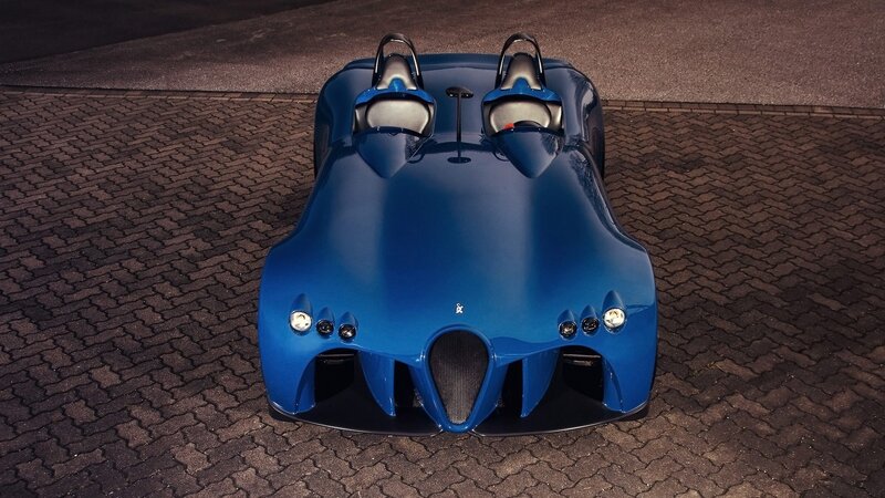 Blue Sports Car — Dramatic, Night, Photograph, Pavement