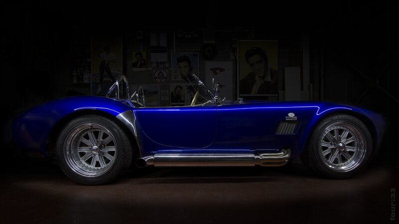 Blue Sports Car — Dramatic, Night, Photograph, Posters