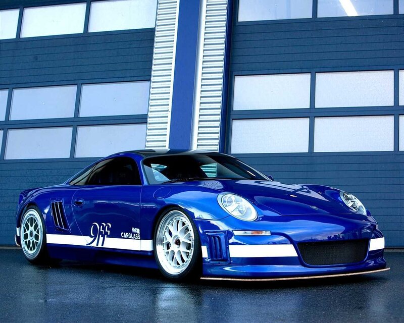 Blue Sports Car — Dramatic, Photograph, Building