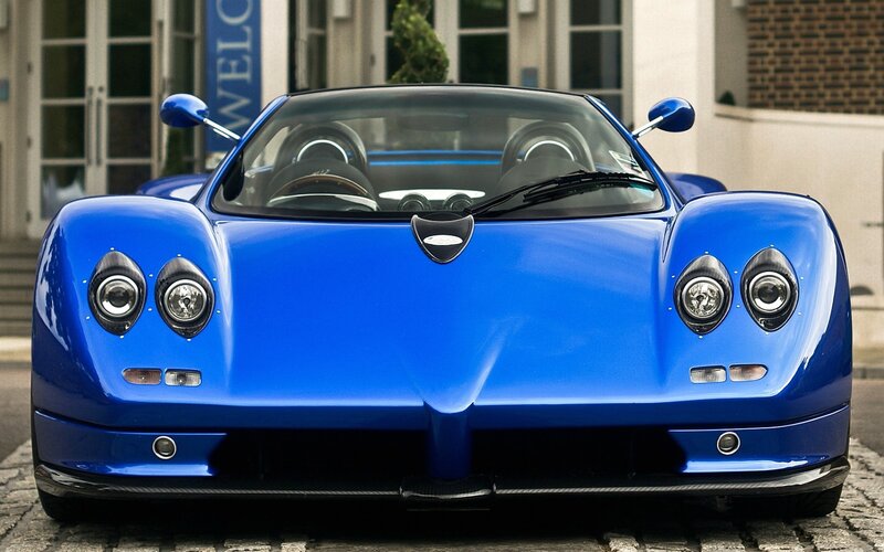 Blue Sports Car — Dramatic, Photograph, Building, Windows