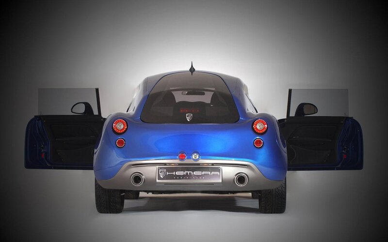 Blue Sports Car — Dramatic, Photograph, Car Doors, Taillights