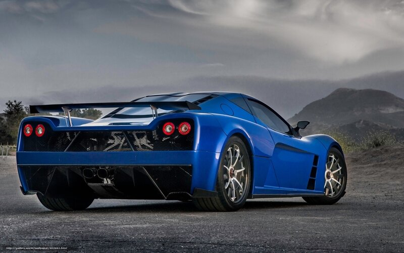 Blue Sports Car — Dramatic, Photograph, Mountains
