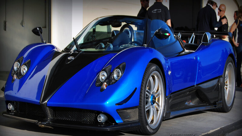Blue Sports Car — Dramatic, Photograph, People