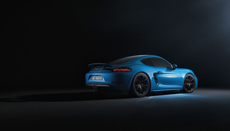 Blue Sports Car — Dramatic, Photograph, Rear View