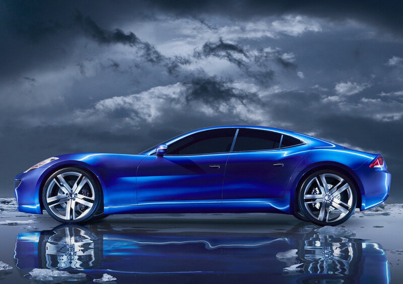 Blue Sports Car — Dramatic, Photograph, Reflection