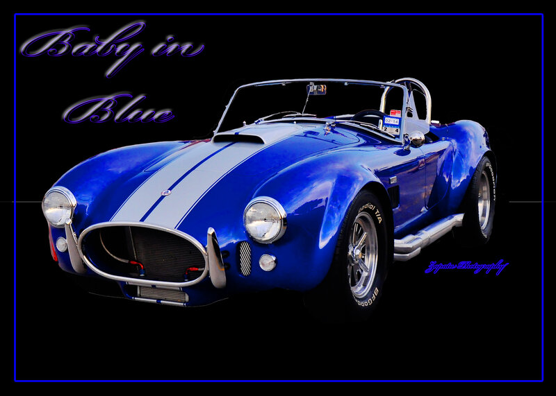 Blue Sports Car — Dramatic, Photograph, Stripes