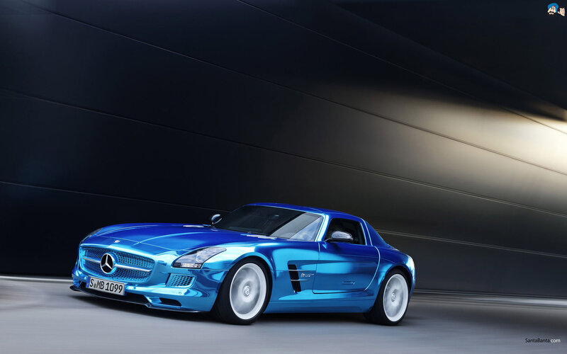Blue Sports Car — Dramatic, Photograph, Wall