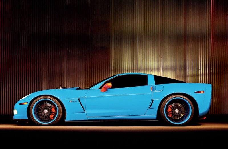 Blue Sports Car — Dramatic, Photograph, Wheels, Wall