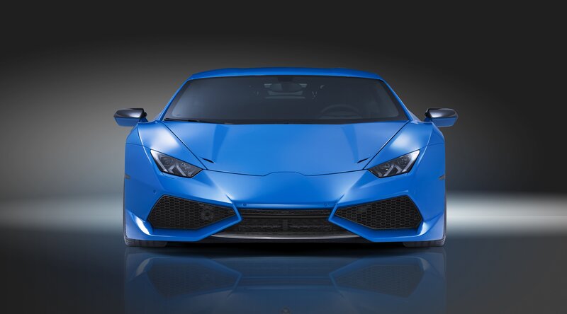 Blue Sports Car — Dramatic, Photograph, Windshield, Headlights