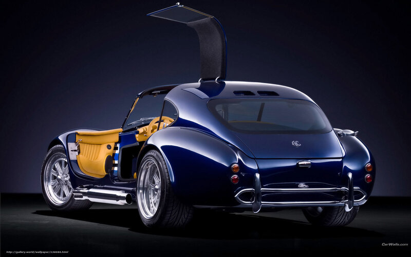 Blue Sports Car — Dramatic, Photograph, Yellow Interior
