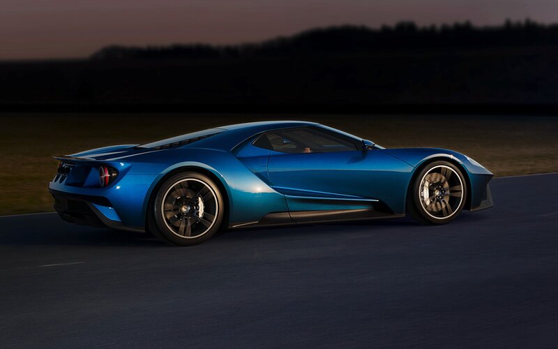Blue Sports Car — Dramatic, Sunset, Photograph, Road, Sky