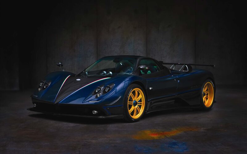 Blue Sports Car — Dramatic