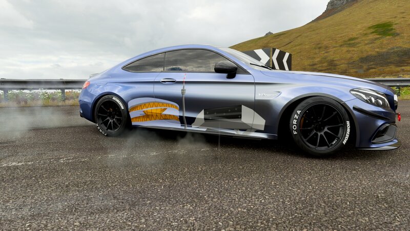 Blue Sports Car Drifting — Dynamic, 3d Render