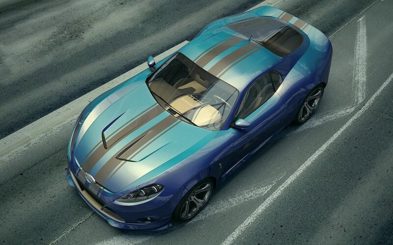 Blue Sports Car — Dynamic, 3d Render