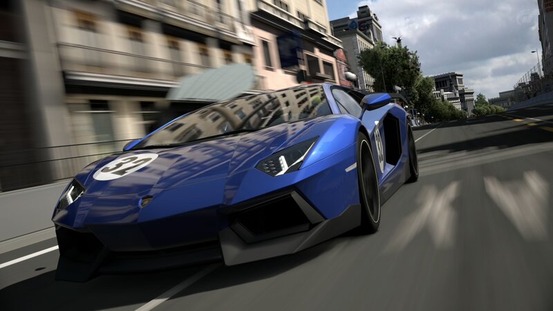 Blue Sports Car — Dynamic, Afternoon, 3d Render, City Street