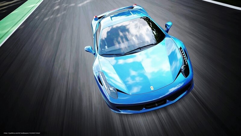 Blue Sports Car — Dynamic, Afternoon, 3d Render, Race Track