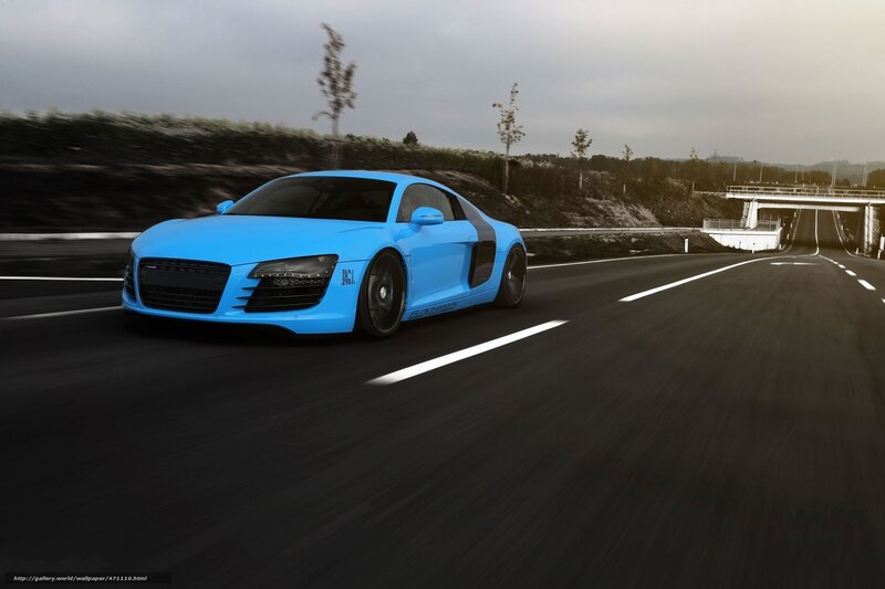 Blue Sports Car — Dynamic, Afternoon, 3d Render, Road, Bridge
