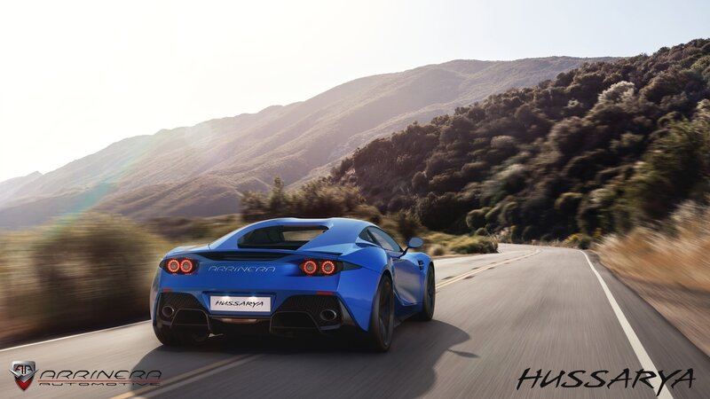 Blue Sports Car — Dynamic, Afternoon, 3d Render, Road, Mountain