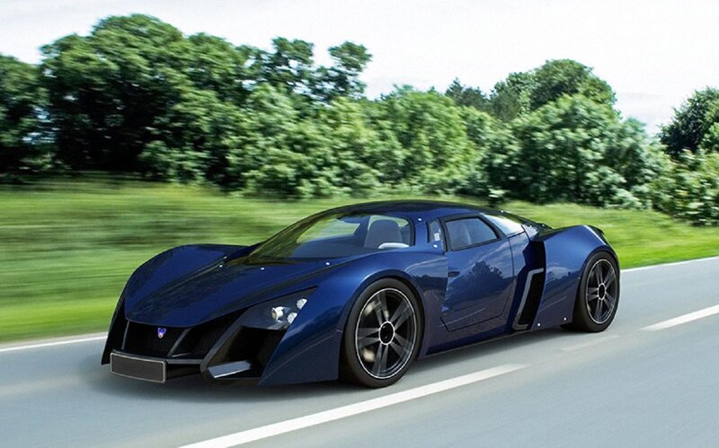 Blue Sports Car — Dynamic, Afternoon, 3d Render