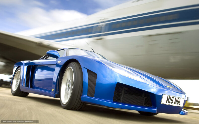 Blue Sports Car — Dynamic, Afternoon, Photograph, Airplane