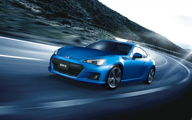 Blue Sports Car — Dynamic, Afternoon, Photograph, Road, Mountain, Black