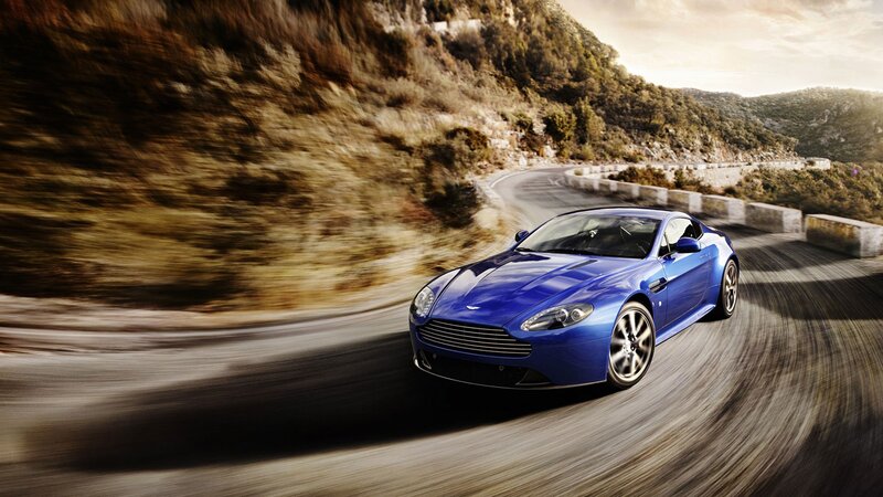 Blue Sports Car — Dynamic, Afternoon, Photograph, Road, Mountain, Gray, Brown