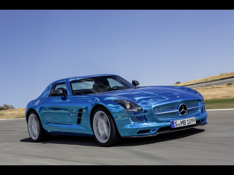 Blue Sports Car — Dynamic, Afternoon, Photograph, Road, Sky, Gray