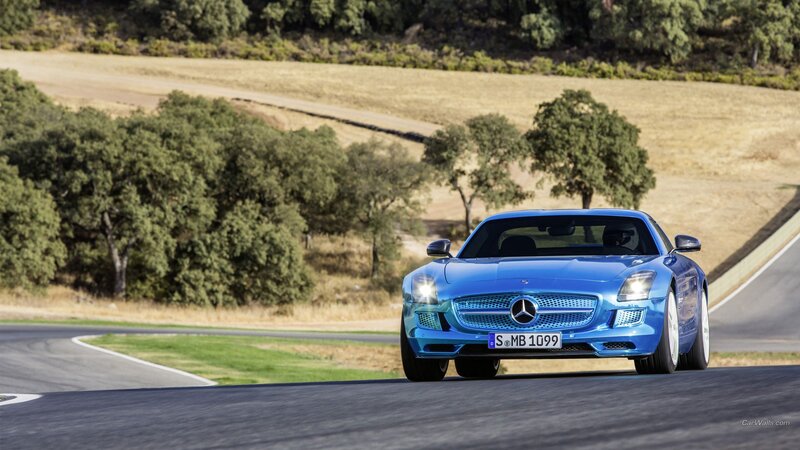Blue Sports Car — Dynamic, Afternoon, Photograph, Road, Trees, Field