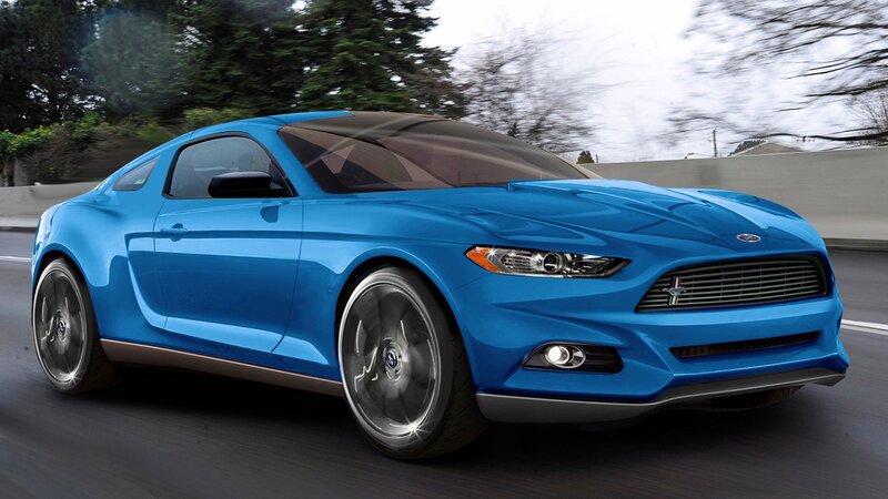Blue Sports Car — Dynamic, Digital Art, Road, Trees