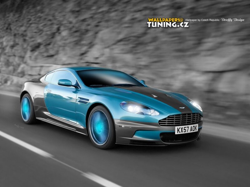 Blue Sports Car — Dynamic, Digital Art, Road, Tunnel