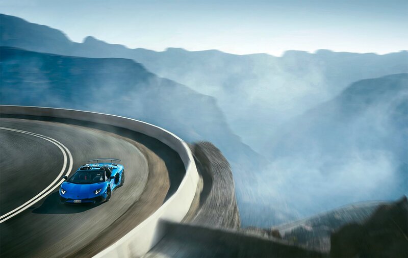 Blue Sports Car — Dynamic, Morning