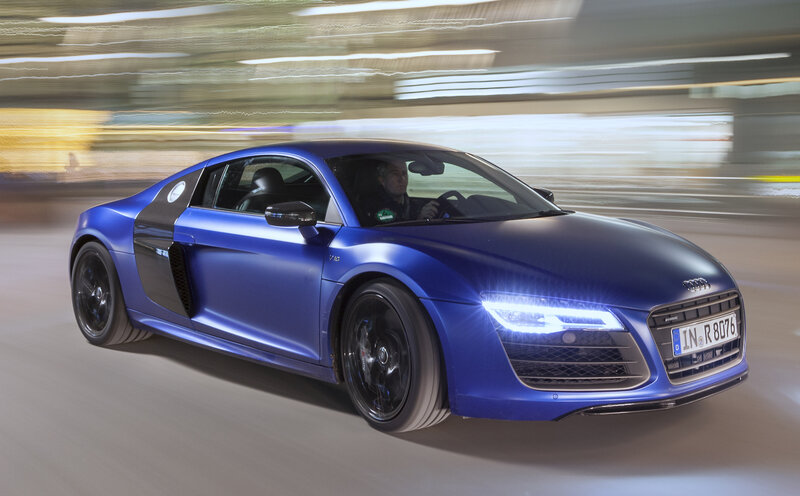 Blue Sports Car — Dynamic, Night, Photograph